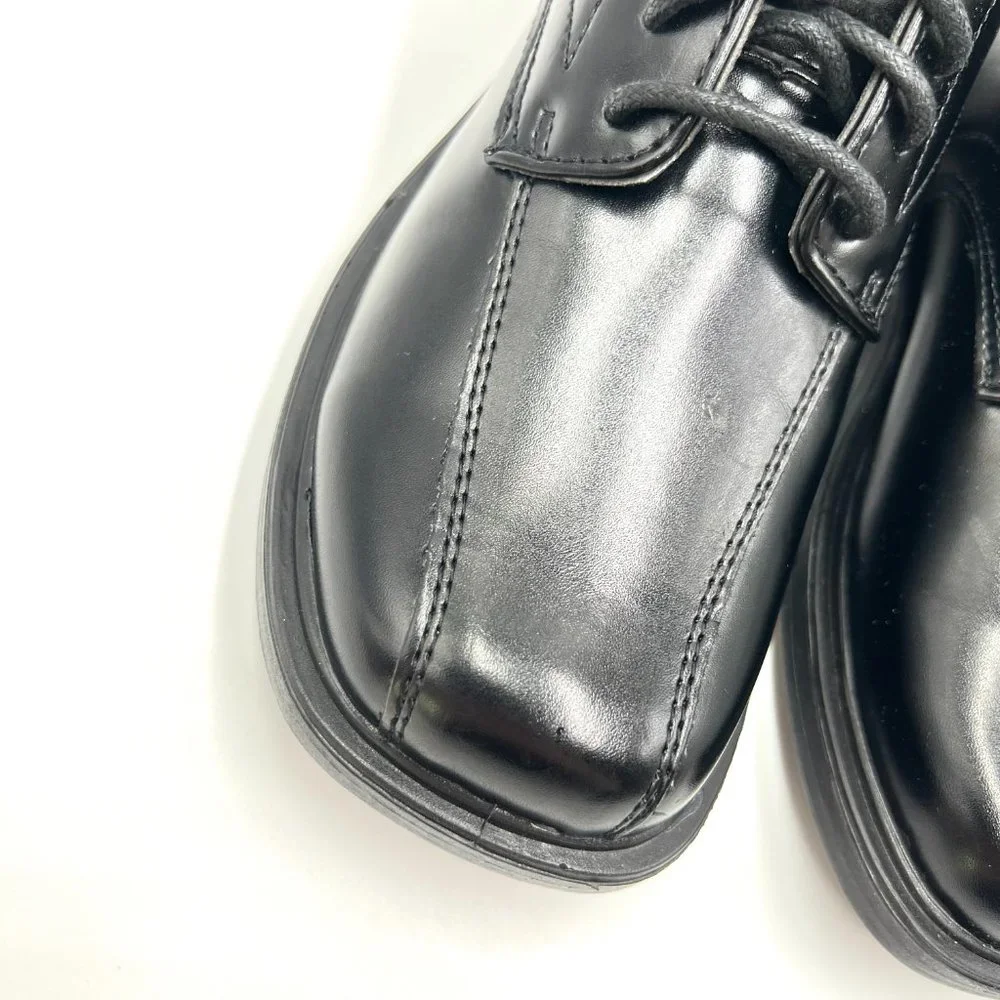 Deer Stags Boys Kids Gabe Black Faux Leather Lace Up‎ Oxfords Dress Shoes 12.5